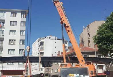 Hamamyolu Üst Geçit Köprüsü Çelik Konstrüksiyon Montajı